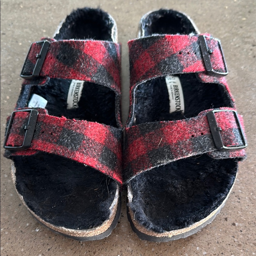 Birkenstock Red Plaid Sandals